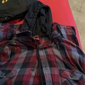 Button up long sleeve with hood